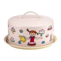 Muurla Bandeja para pasteles con cúpula Pippi, Cumpleaños Rosa Discount