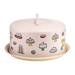 Muurla Bandeja para pasteles con cúpula Pippi, Cumpleaños Rosa Discount