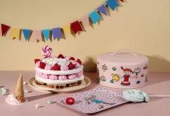 Muurla Bandeja para pasteles con cúpula Pippi, Cumpleaños Rosa Discount
