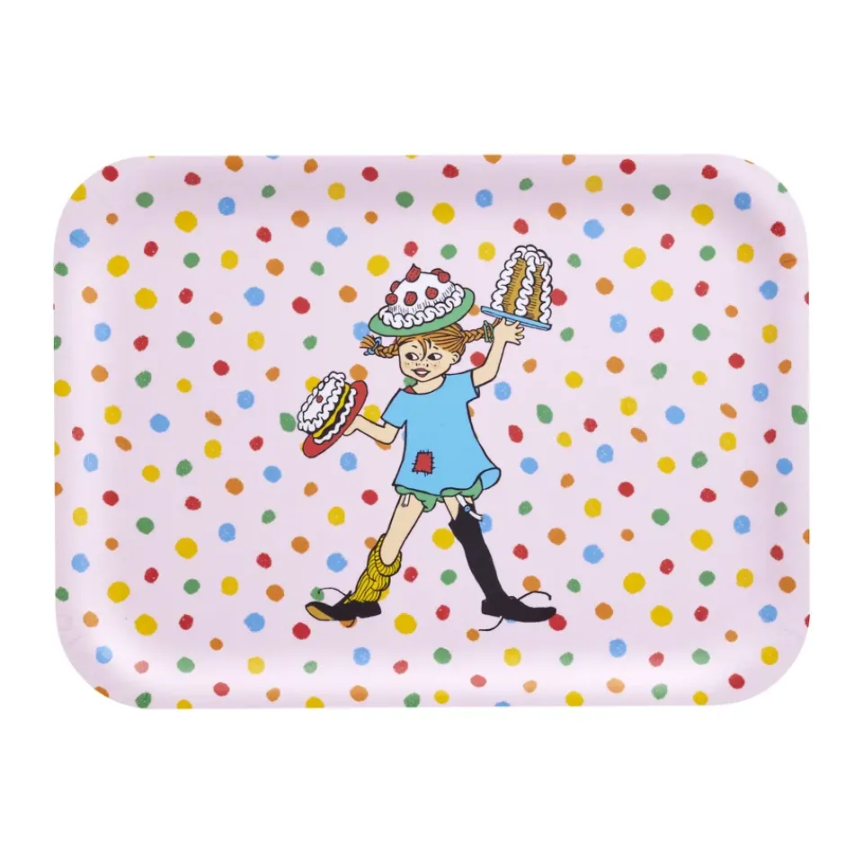 Muurla Bandeja Pippi 20x27 cm, Cumpleaños Rosa