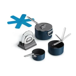 Joseph Joseph Baterías De Cocina|Cacerolas<Batería de cocina antiadherente Space 8 piezas, Azul