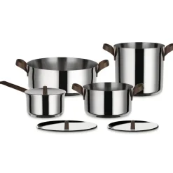 Alessi Batería de cocina Edo 4 piezas, acero inoxidable Plateado Discount