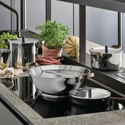 Alessi Batería de cocina Edo 4 piezas, acero inoxidable Plateado Discount