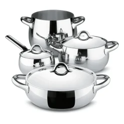 Alessi Batería de cocina Mami 7 piezas, acero inoxidable Plateado Hot