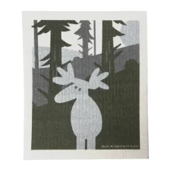 Pluto Design Bayetas Y Cepillos Limpiavajilla<Bayeta de cocina alce 17.2x20 cm, Verde-plata-blanco VerdePlateadoBlanco