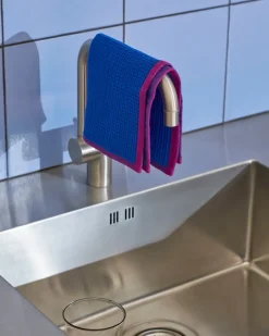 HAY Bayetas Y Cepillos Limpiavajilla<Bayeta de cocina Canteen 31x31 cm 2 unidades, Blue/fuchsia-Beige/yellow AzulMarrón