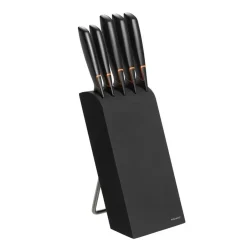 Fiskars Bloque con 5 cuchillos Edge, Negro New