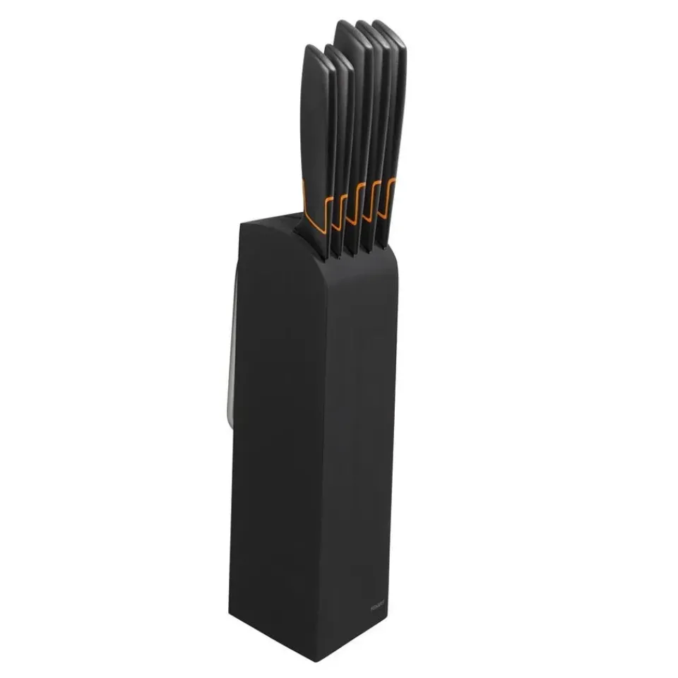 Fiskars Bloque con 5 cuchillos Edge, Negro New