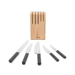 Brabantia Juegos De Cuchillos De Cocina<Bloque de cuchillos con cuchillos cocina Profile, madera Beige