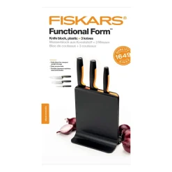 Fiskars Almacenamiento De Cuchillos|Bloques De Cuchillos<Bloque de cuchillos en plástico con 3 cuchillos Functional Form, 4 piezas Negro
