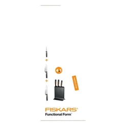 Fiskars Almacenamiento De Cuchillos|Bloques De Cuchillos<Bloque de cuchillos en plástico con 3 cuchillos Functional Form, 4 piezas Negro
