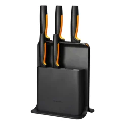 Fiskars Bloque de cuchillos en plástico con 5 cuchillos Functional Form, 6 piezas Negro