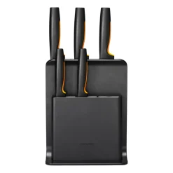 Fiskars Bloque de cuchillos en plástico con 5 cuchillos Functional Form, 6 piezas Negro