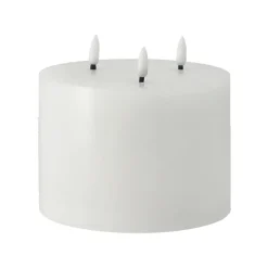 Scandi Essentials Bloque de vela LED Bright Melt 3 mechas 13 cm, Blanco Discount