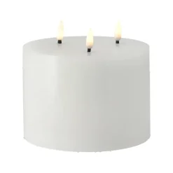 Scandi Essentials Bloque de vela LED Bright Melt 3 mechas 13 cm, Blanco Discount