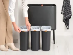 Brabantia Bo Touch Bin 3 x 11 L, Confident Grey Gris New