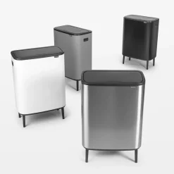 Brabantia Bo touch bin high 60 L, acero cepillado mate Plateado Discount