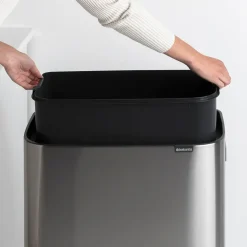 Brabantia Bo touch bin high 60 L, acero cepillado mate Plateado Discount