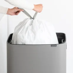 Brabantia Bo touch bin high 60 L, Mineral concrete grey Gris New