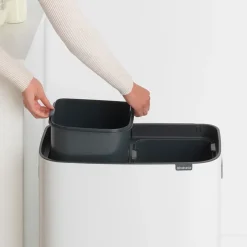Brabantia Bo touch bin 2x30 L, Blanco Outlet