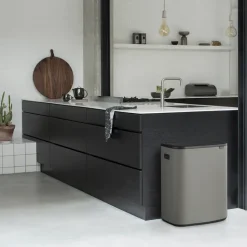 Brabantia Bo touch bin 2x30 L, Mineral concrete grey Gris Clearance