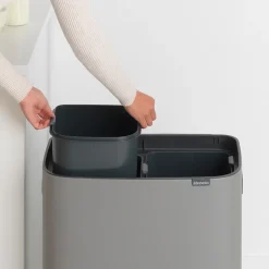 Brabantia Bo touch bin 2x30 L, Mineral concrete grey Gris Clearance