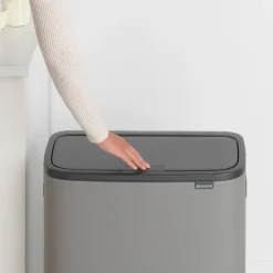 Brabantia Bo touch bin 2x30 L, Mineral concrete grey Gris Clearance