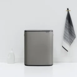 Brabantia Bo touch bin 2x30 L, Mineral concrete grey Gris Clearance