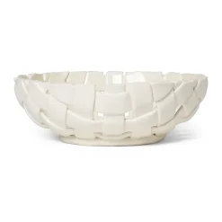 Ferm Living Ensaladeras<Bol Plait Ø30 cm, Off white Blanco