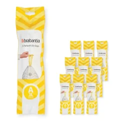 Brabantia Bolsas de basura PerfectFit 200 bolsas, Modell A, 3 L Blanco Sale