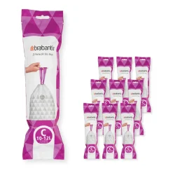 Brabantia Bolsas de basura PerfectFit 200 bolsas, Modell c, 10-12 l Blanco New