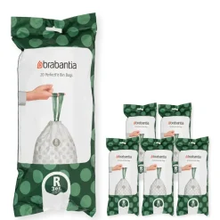 Brabantia Bolsas de basura PerfectFit 120 bolsas, Modell R, 36 L Blanco Best