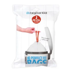Brabantia Bolsas de basura , 23 L Bo only Blanco