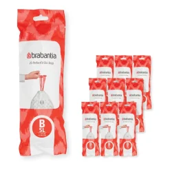 Brabantia Bolsas de basura PerfectFit 200 bolsas, Modell b, 5 l Blanco Clearance