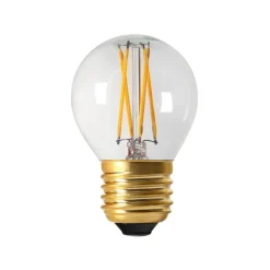 PR Home Bombilla E27 Elect LED filamento redonda, trasnparente Transparente