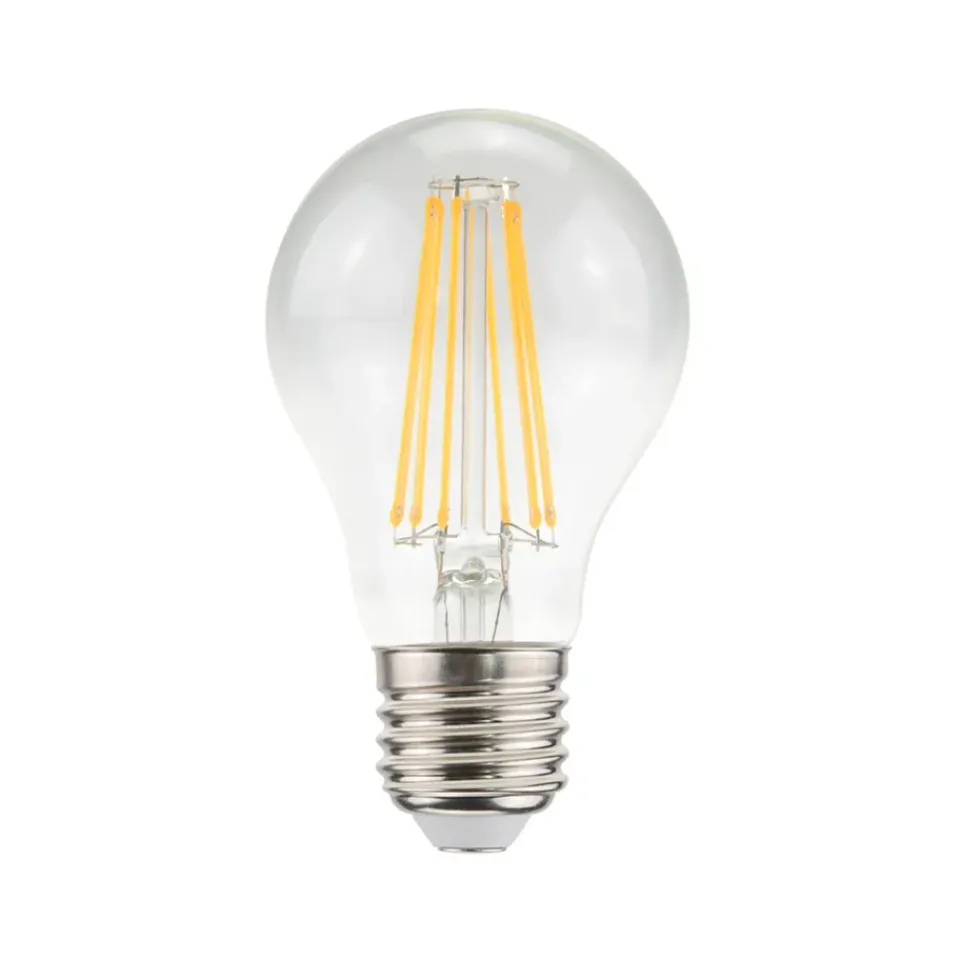 Airam Bombilla LED de filamento E27, Claro, regulable, 2700K 806lm 7W Transparente Discount
