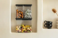 Brabantia Botes Y Tarros<Bote apilable 3 piezas TASTY+ 2x1,6 L+3,5L, oscuro Gris