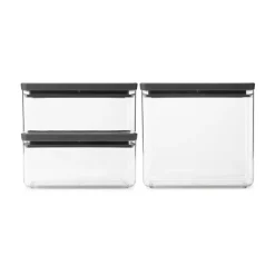 Brabantia Botes Y Tarros<Bote apilable 3 piezas TASTY+ 2x1,6 L+3,5L, oscuro Gris