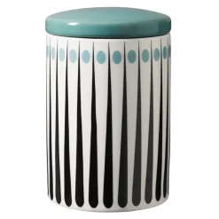 Superliving Bote con tapa Amanda, blanco-aqua, 15 cm AzulNegroBlanco