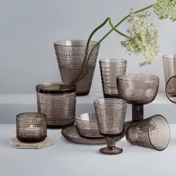 Iittala Bote cristal Kastehelmi grande, lino Beige New