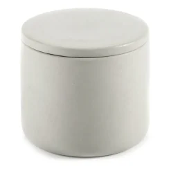 Serax Bote de almacenaje cilíndrico con tapa Cose S bajo Ø7 cm, Beige