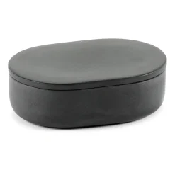 Serax Botes Y Tarros<Bote de almacenaje ovalado con tapa Cose S 3,3x10,2 cm, Dark Grey Gris