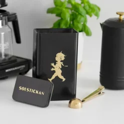 Solstickan Design Botes Y Tarros<Bote de café Solstickan 20,5 cm, Negro-dorado mate NegroColor dorado
