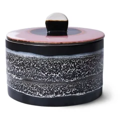 HKliving Botes Y Tarros<Bote de galletas 70's cookie jar Ø17 cm, Disco NegroRosa