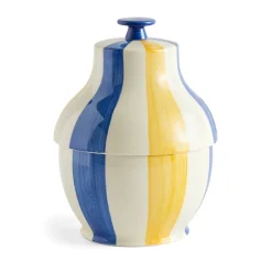 HAY Bote para galletas Sobremesa stripe Ø19 cm, Blue-yellow AzulAmarillo Sale
