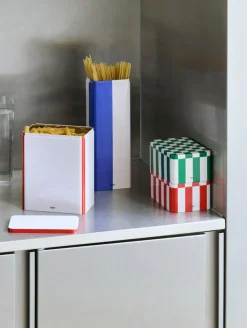 HAY Bote Tin Container medium, Black-off white NegroBlanco Clearance