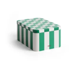 HAY Bote Tin Container small, Green-off white Multi Best