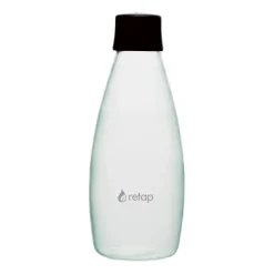 Retap Botellas De Agua<Botella de vidrio Go 08 tapón de rosca 80 cl, Black Negro
