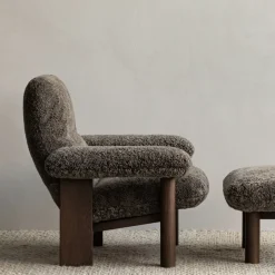 Audo Copenhagen Butaca Brasilia, Dark oak-Root sheepskin Marrón Sale
