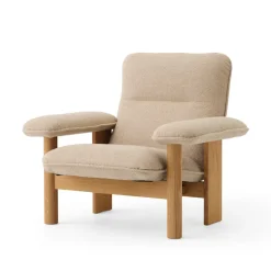 Audo Copenhagen Butaca Brasilia, Oiled oak-Bouclé 02 Beige